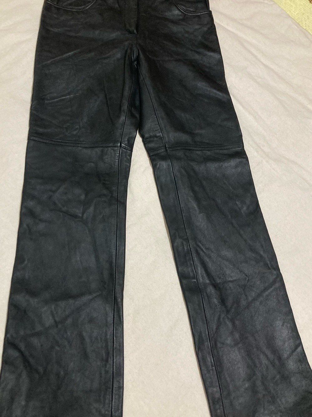 Rampage Black Leather Pants size 5 100% Leather